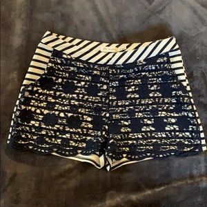 Striped Shorts with Crochet detail